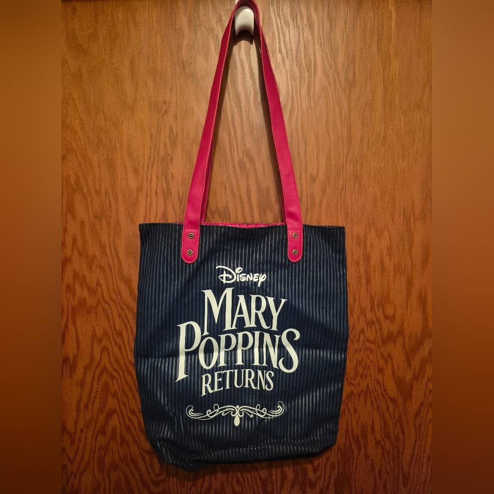 Disney Mary Poppins Returns Blue and Red Tote Bag